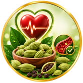 Cardamom pods supporting cardiovascular wellness